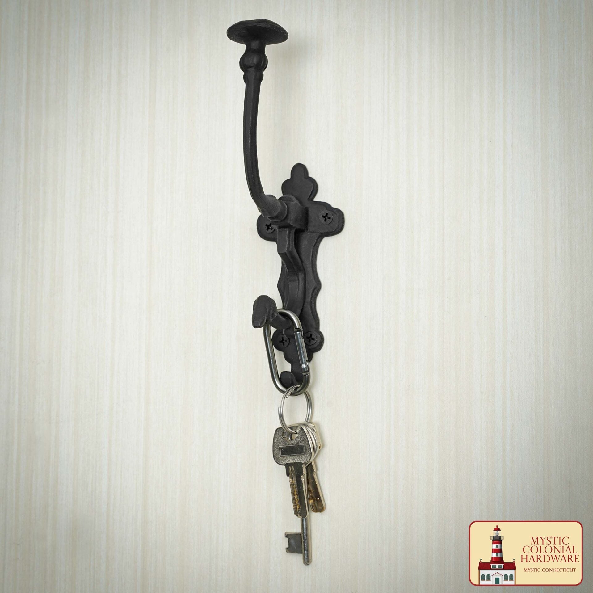 Ganchos de Pared Rústicos de Hierro Fundido, Ganchos Utilitarios Retro Resistentes para Colgar Abrigos, Bolsos, Toallas, Batas, Sombreros y Más, Paquete de 2, Negro : Grande - Imagen 6