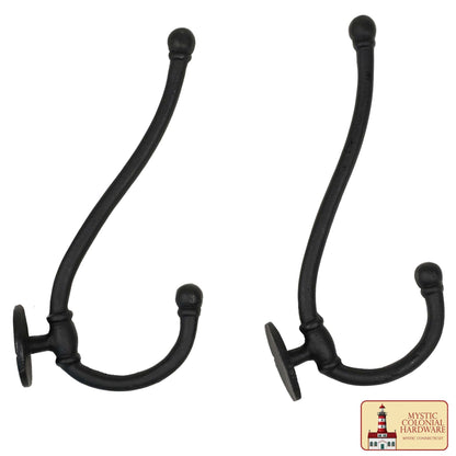 Gancho de Pared de Hierro Forjado Rústico, Ganchos Utilitarios Retro Resistentes para Colgar Abrigos, Bolsos, Toallas, Batas, Sombreros y Más, Negro : Grande - Imagen 3