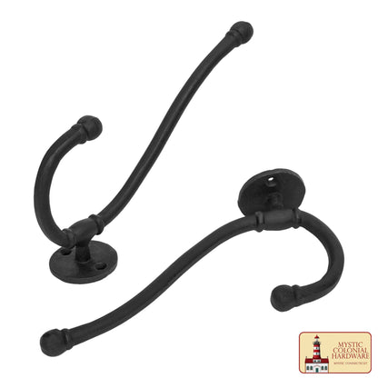 Gancho de Pared de Hierro Forjado Rústico, Ganchos Utilitarios Retro Resistentes para Colgar Abrigos, Bolsos, Toallas, Batas, Sombreros y Más, Negro : Grande - Imagen 5