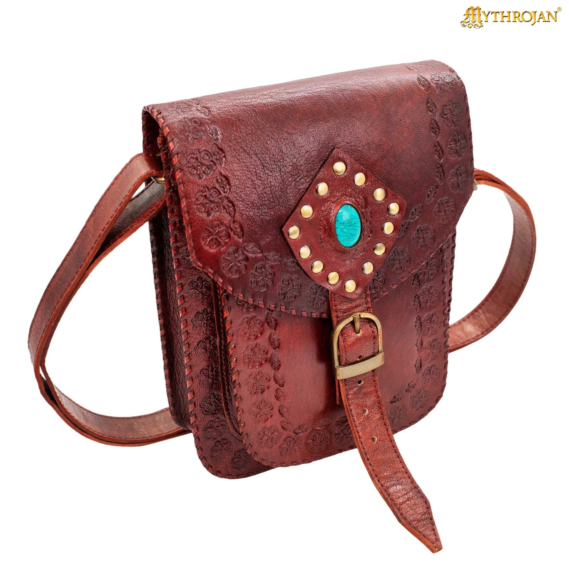 Mythrojan "sorceress From The East" Medieval Sling Bag, Granate 10" X 7" - Imagen 4