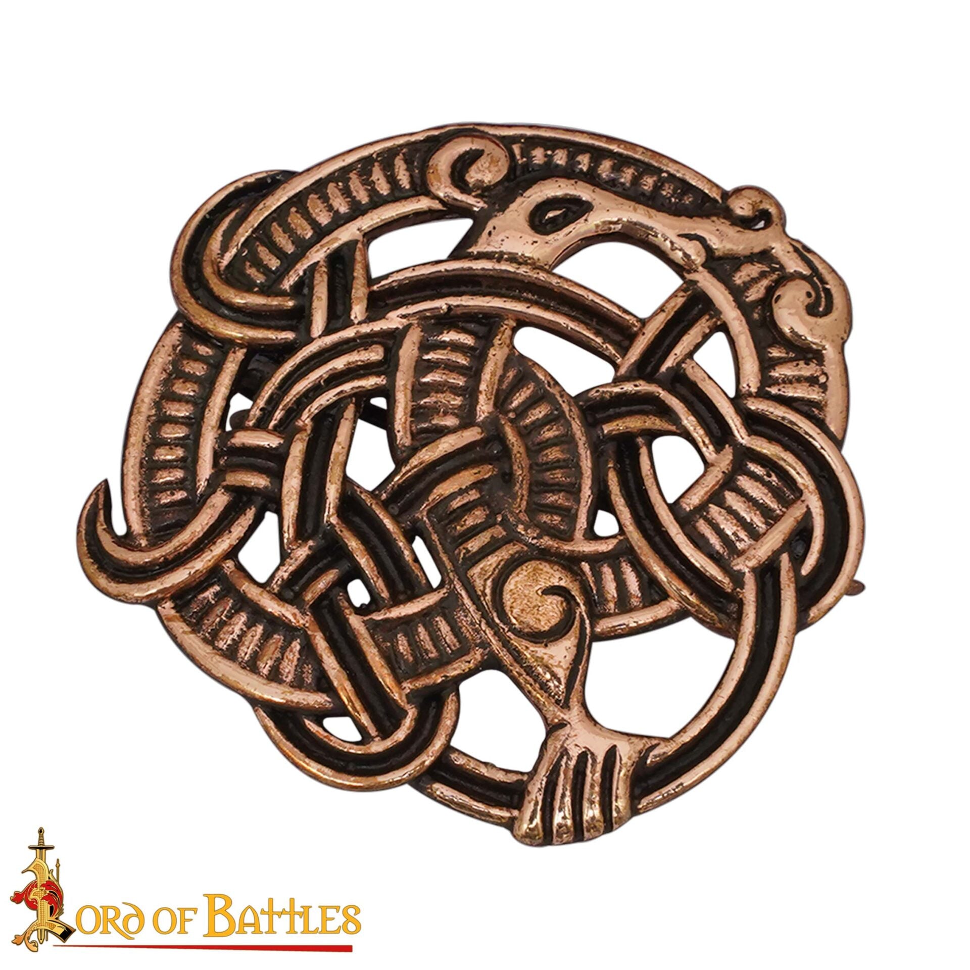 Broche de Capa Vikingo de Bronce con Nudos Fundición a la Cera Perdida Cierre Redondo - Imagen 7