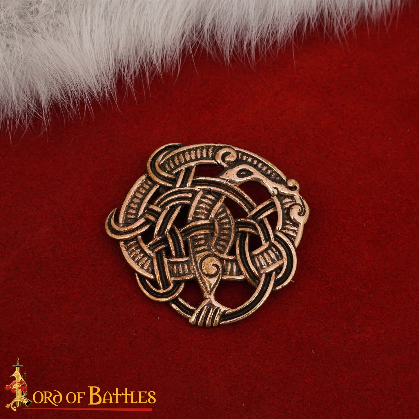 Broche de Capa Vikingo de Bronce con Nudos Fundición a la Cera Perdida Cierre Redondo - Imagen 4