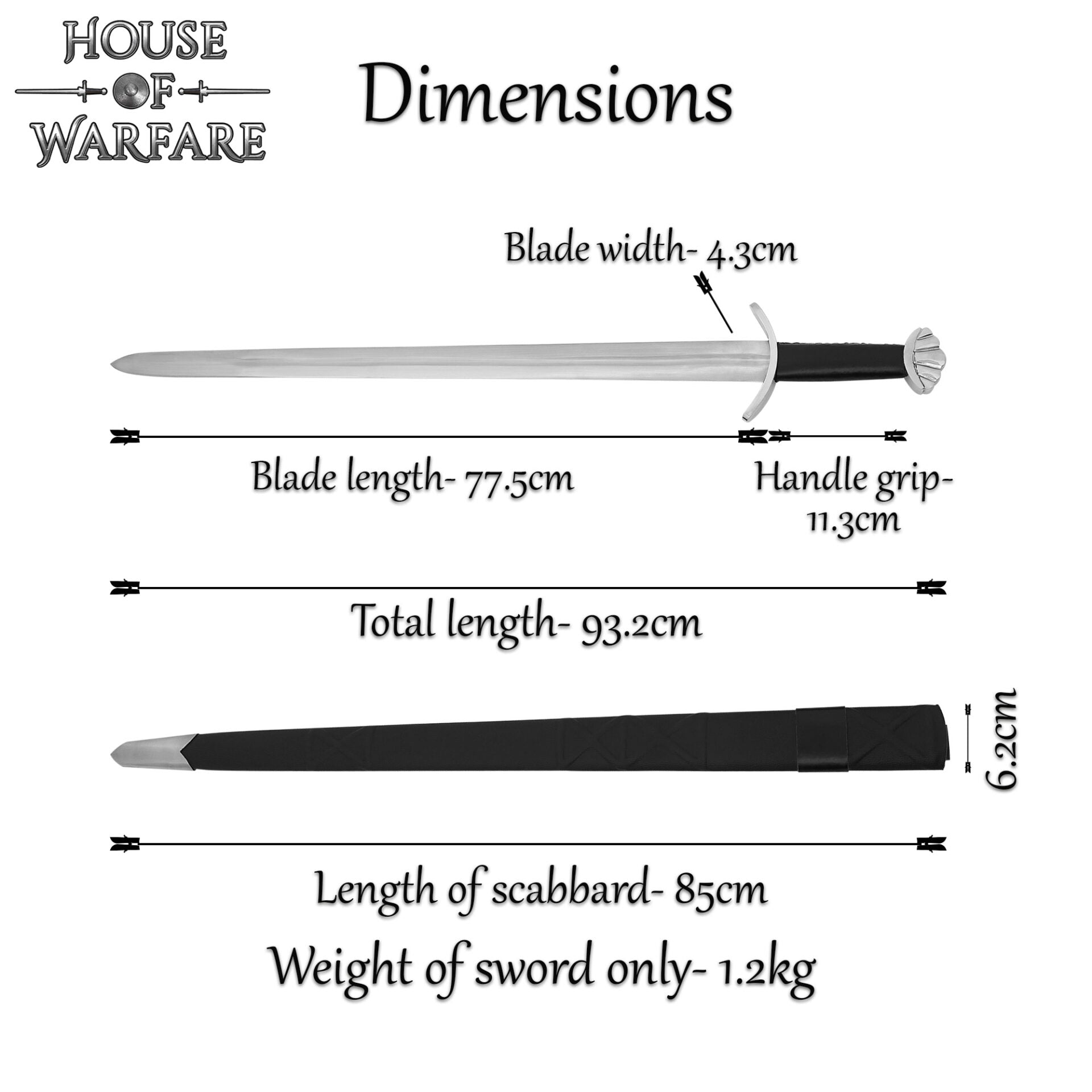 Espada Medieval de Caballero con Vaina - Hoja de Acero Al Carbono Pulida - Imagen 3