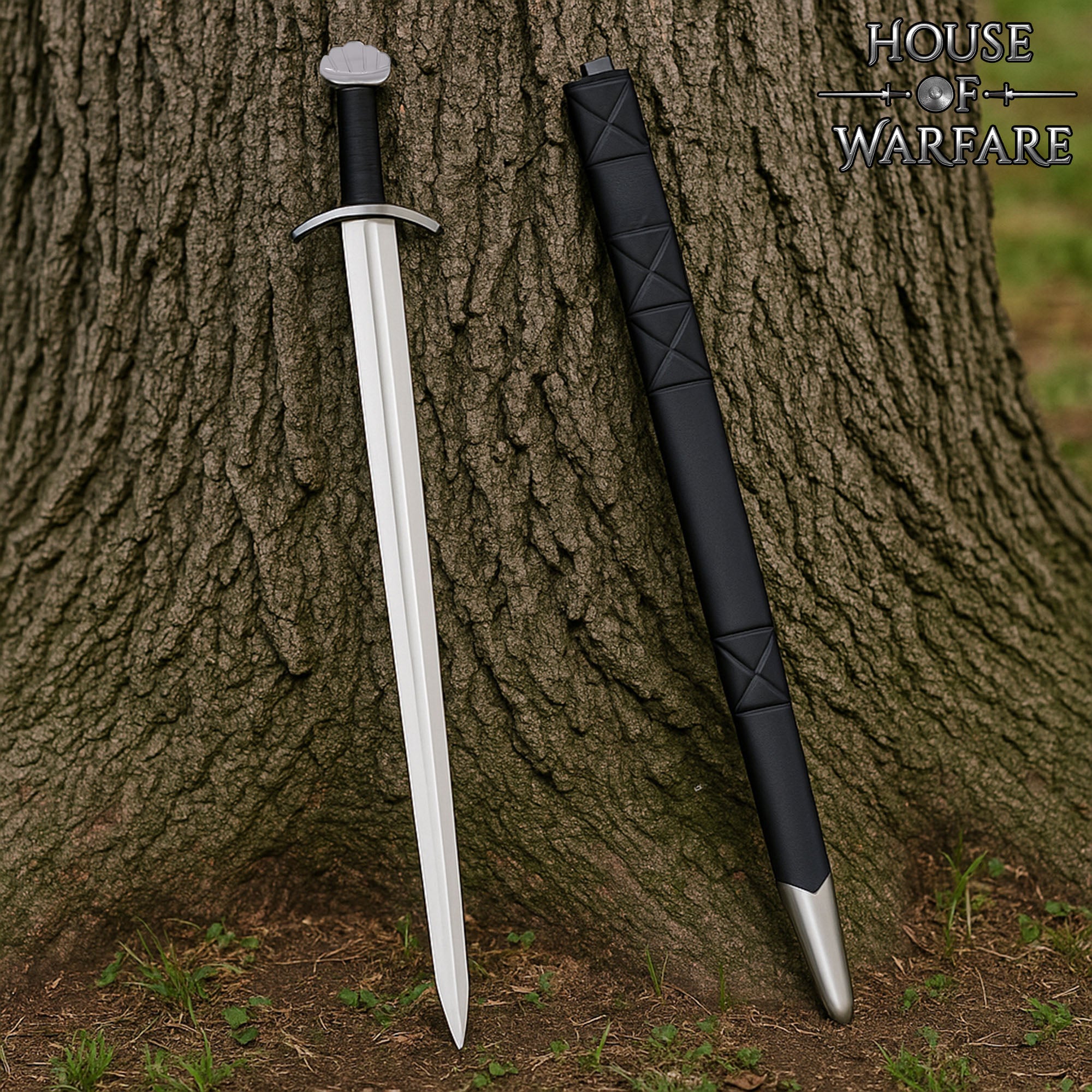 Espada Medieval de Caballero con Vaina - Hoja de Acero Al Carbono Pulida - Imagen 1