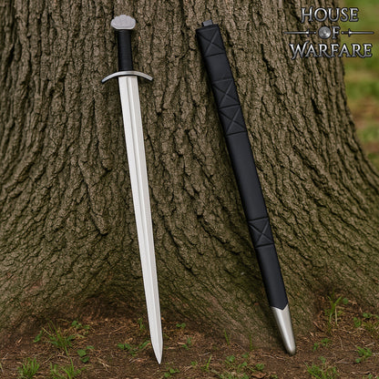 Espada Medieval de Caballero con Vaina - Hoja de Acero Al Carbono Pulida - Imagen 1
