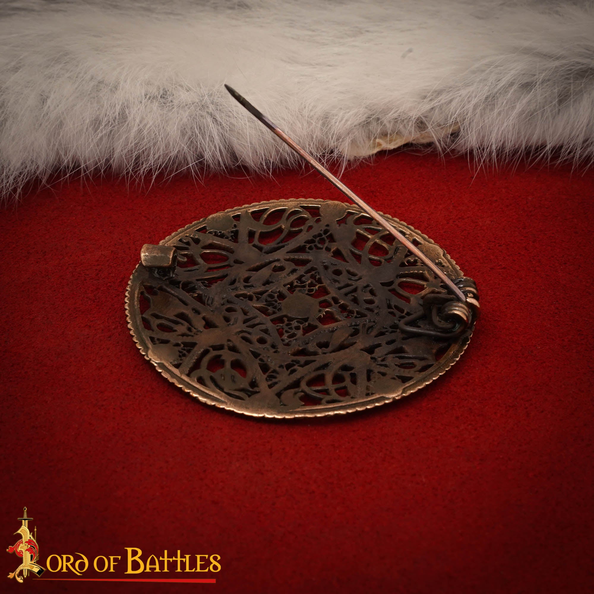 Broche de Disco Redondo de Bronce Vikingo - Patrón de Filigrana Estilo Nórdico del Siglo X - Imagen 16