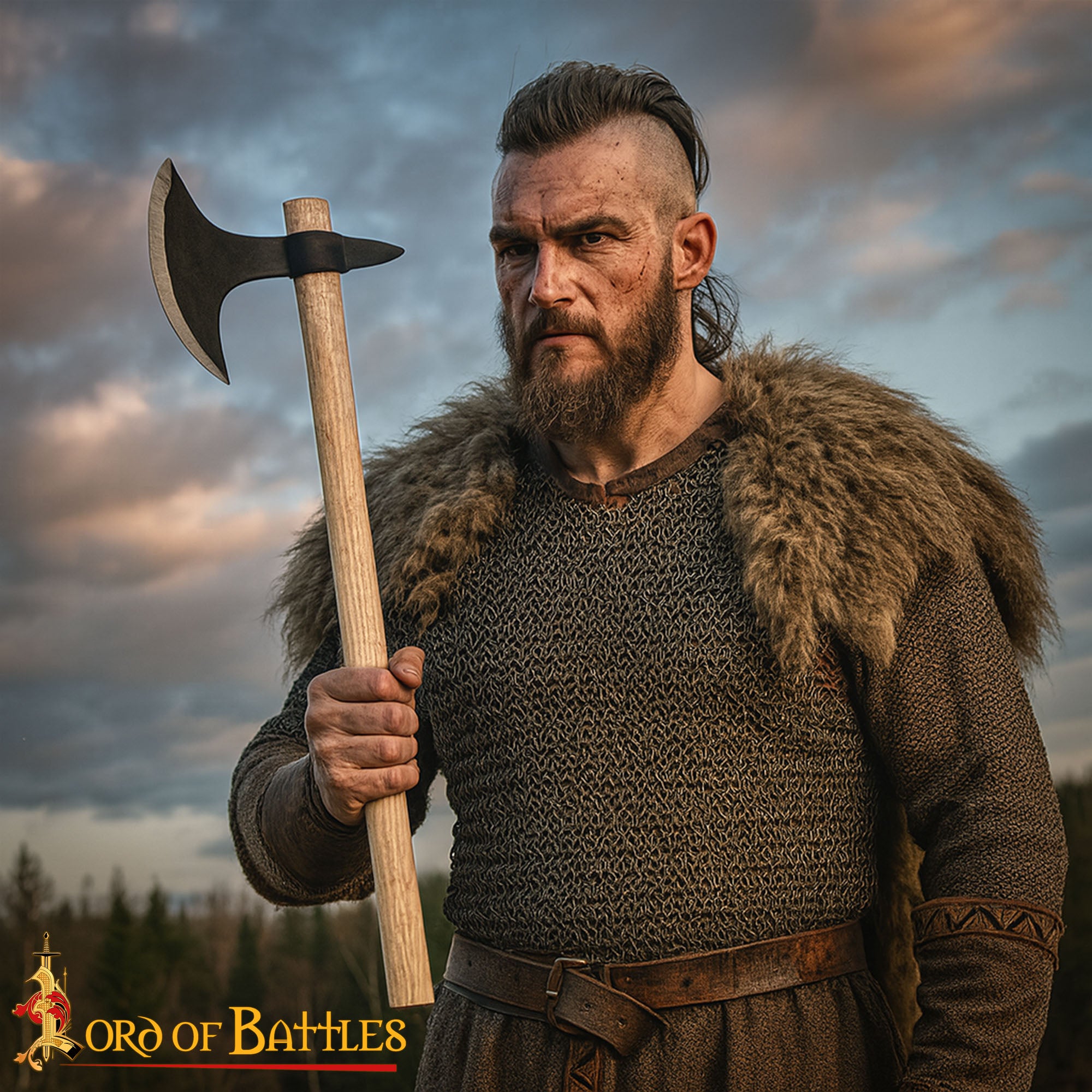 Hacha Medieval con Mango de Madera de Fresno - 23 Pulgadas de Cabeza de Acero Al Carbono Forjada a Mano - Imagen 6