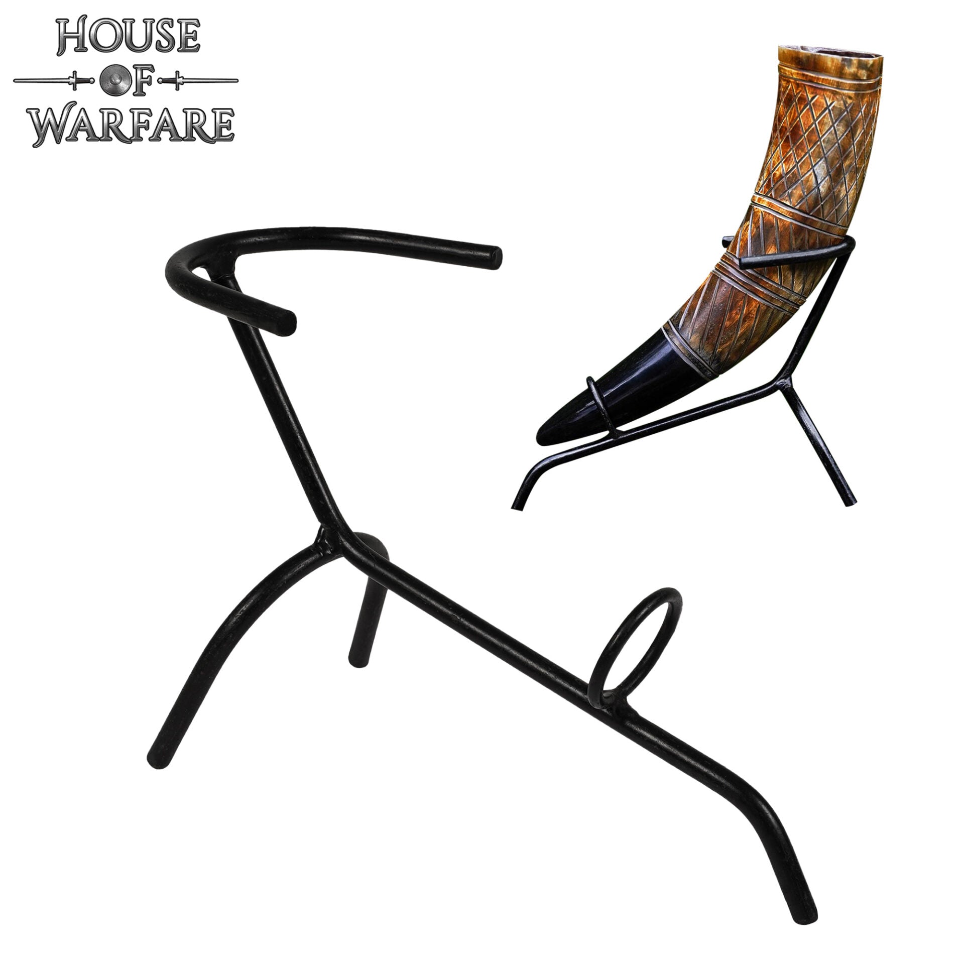 Pie de Cuerno para Beber de Hierro Forjado a Mano con Acabado Al Aceite - Imagen 4