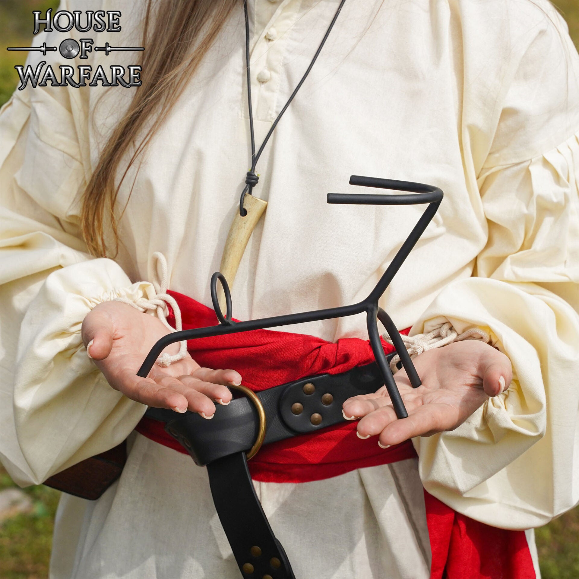 Pie de Cuerno para Beber de Hierro Forjado a Mano con Acabado Al Aceite - Imagen 5