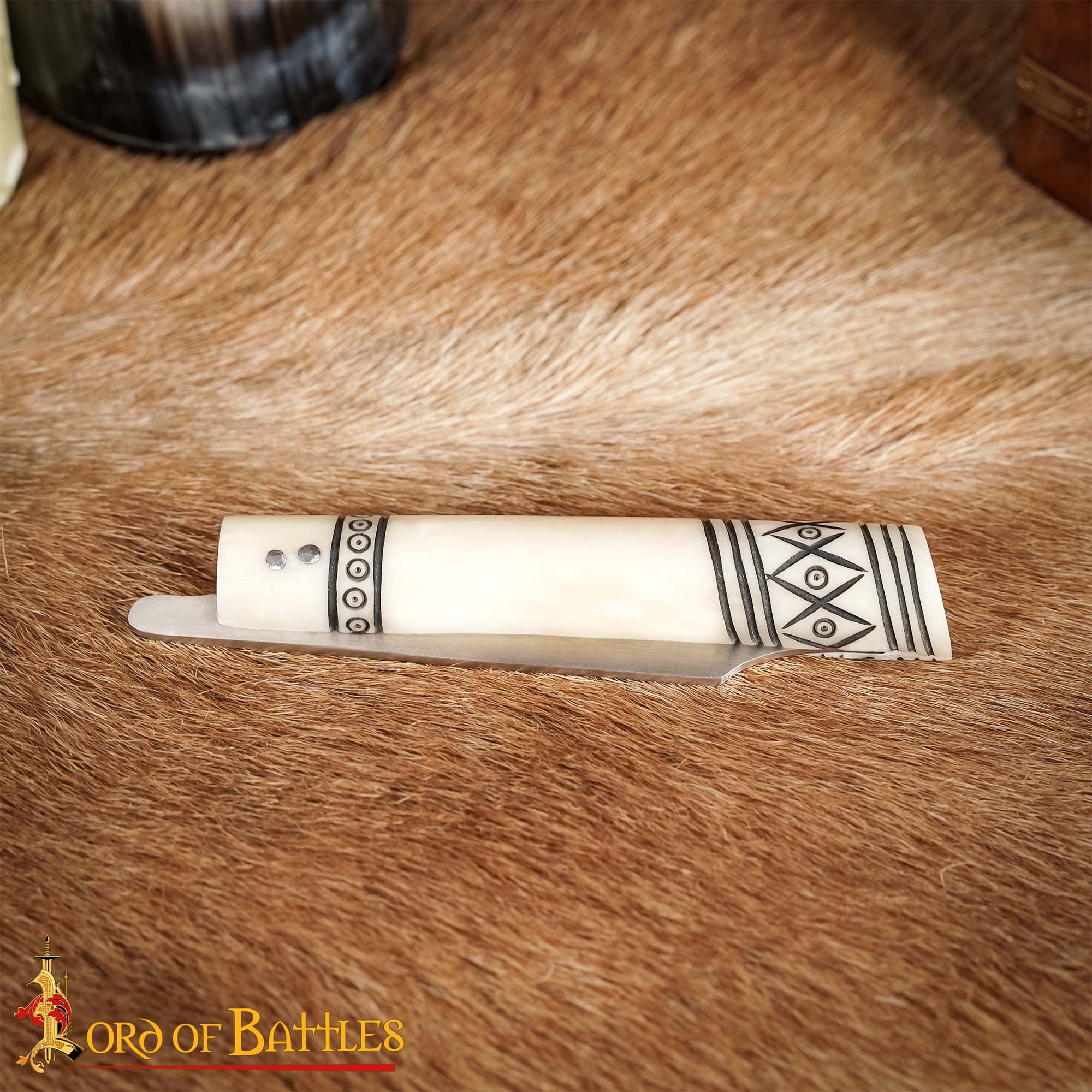 Cuchillo Plegable Forjado a Mano con Mango de Hueso - Hoja de Acero Inoxidable Pulido de 20 Cm - Imagen 7