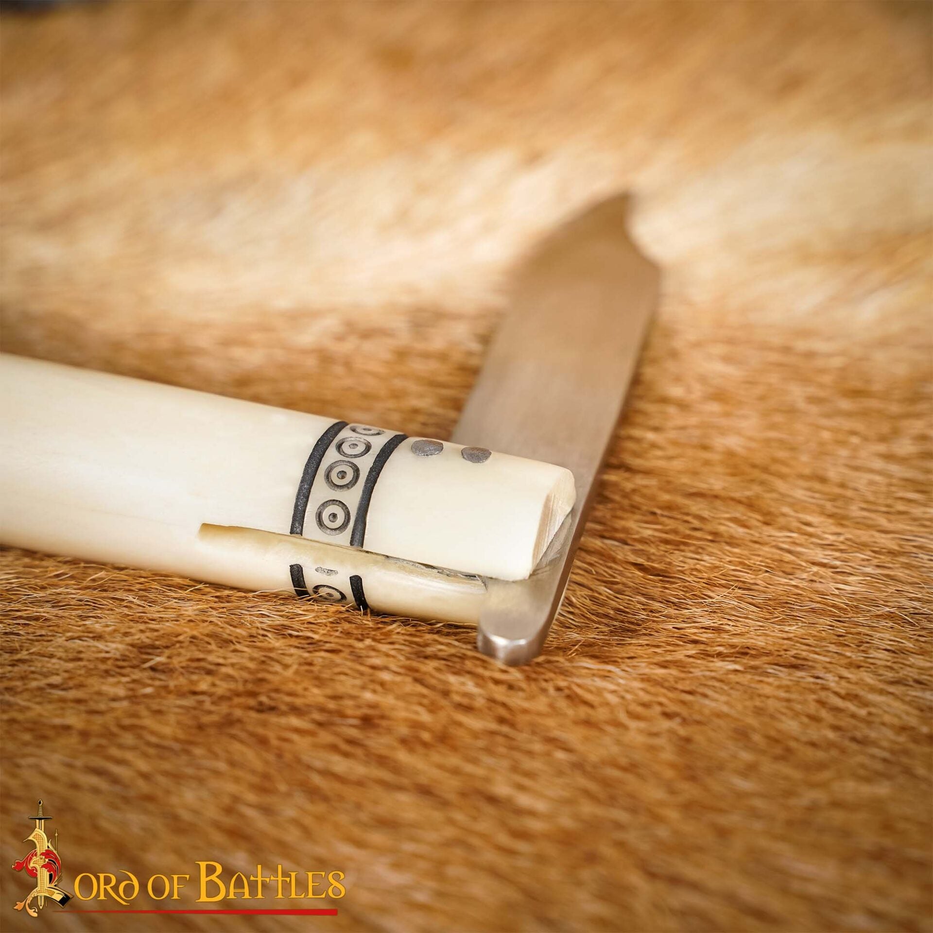 Cuchillo Plegable Forjado a Mano con Mango de Hueso - Hoja de Acero Inoxidable Pulido de 20 Cm - Imagen 8