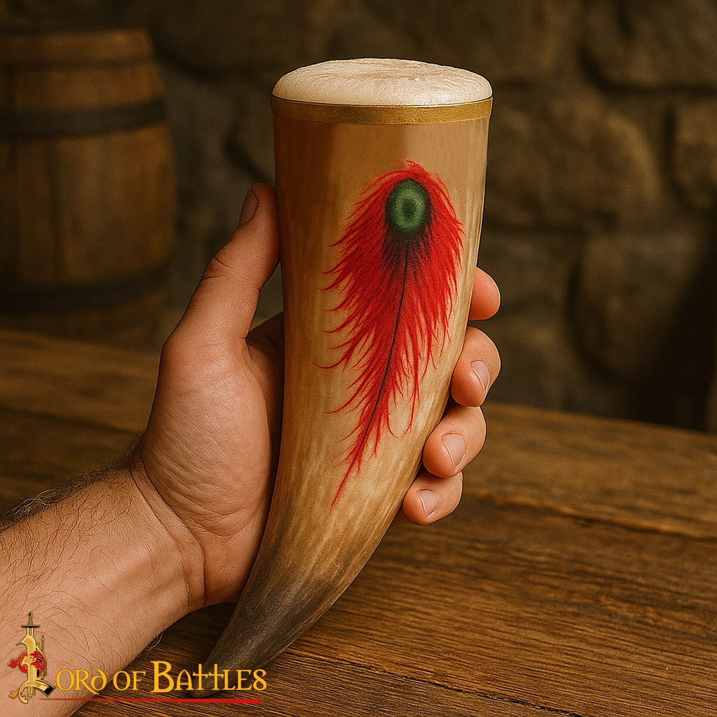 Auténtico Cuerno de Buey para Beber 400 - 500 Ml Elaborado Artesanalmente con Auténtico Cuerno de Buey - Imagen 2