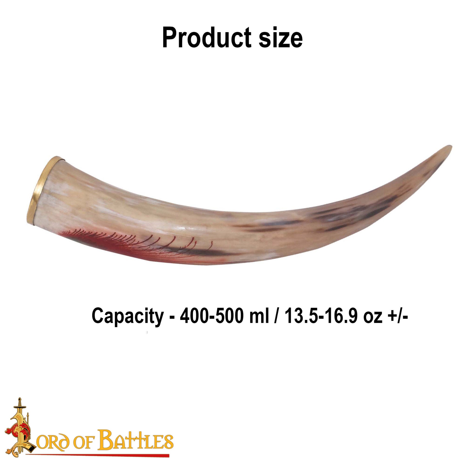 Auténtico Cuerno de Buey para Beber 400 - 500 Ml Elaborado Artesanalmente con Auténtico Cuerno de Buey - Imagen 3