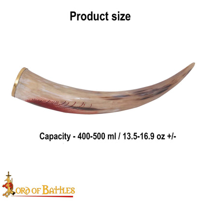 Auténtico Cuerno de Buey para Beber 400 - 500 Ml Elaborado Artesanalmente con Auténtico Cuerno de Buey - Imagen 3