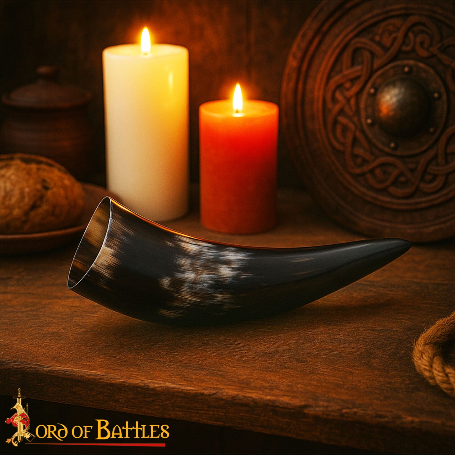 Vikingo Cuerno de Buey para Beber - Taza de Cuerno Natural Pulido Artesanal (150 Ml) - Imagen 12