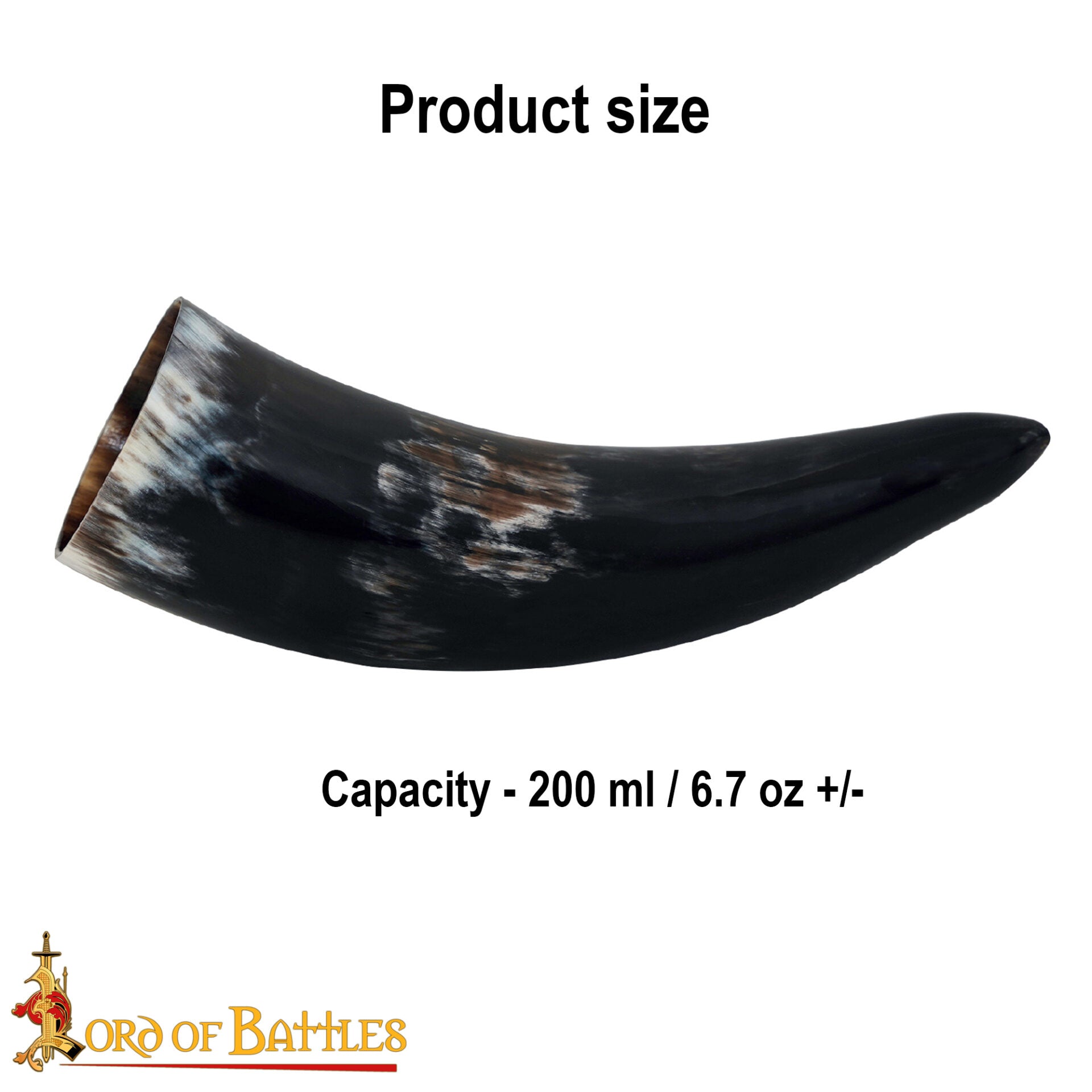 Vikingo Cuerno de Buey para Beber - Taza de Cuerno Natural Pulido Artesanal (200 Ml) - Imagen 3