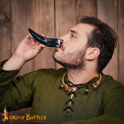 Vikingo Cuerno de Buey para Beber - Taza de Cuerno Natural Pulido Artesanal (200 Ml) - Imagen 7