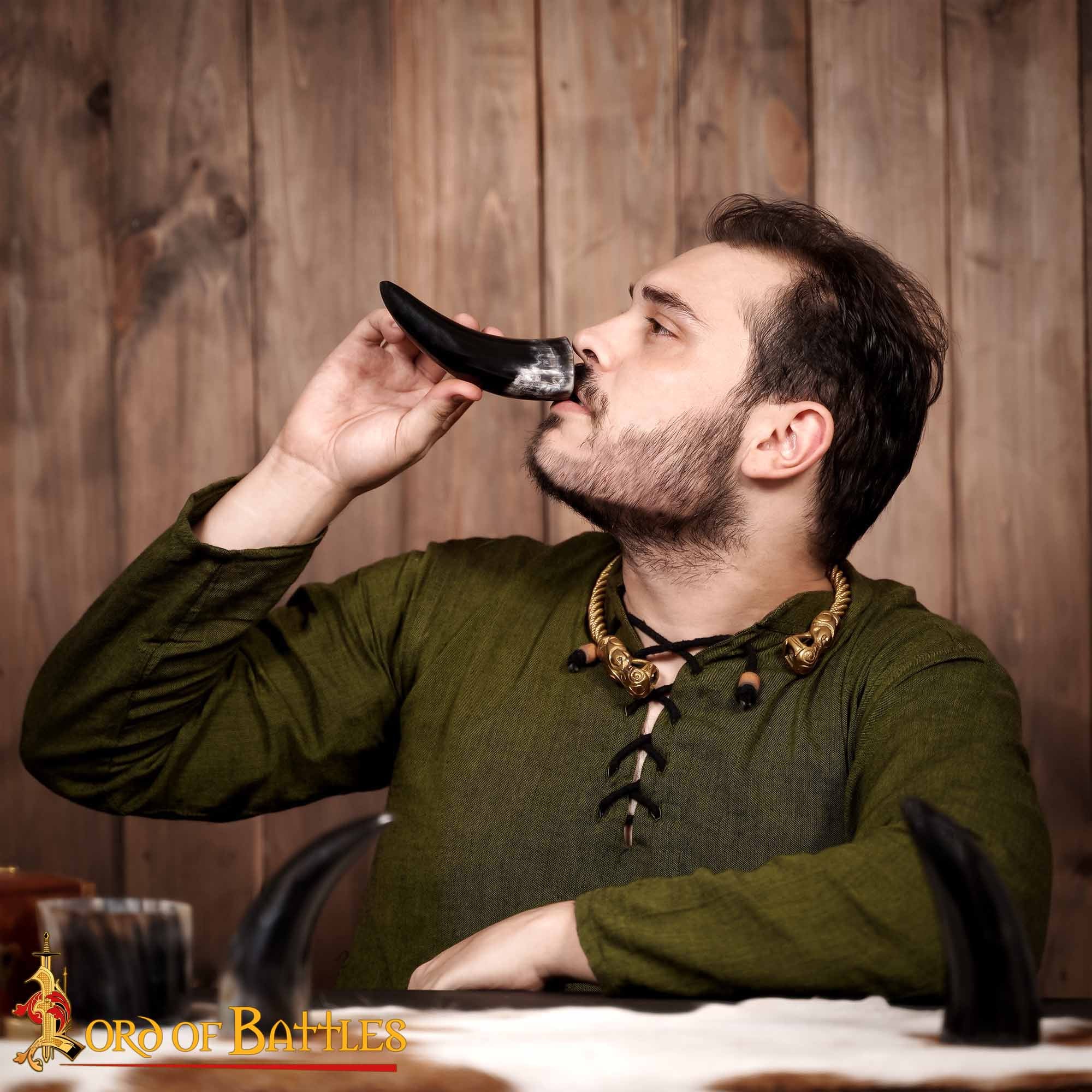 Viking Drinking Horn - Cuerno de Buey Natural Hecho a Mano (juego de 3) - Imagen 7