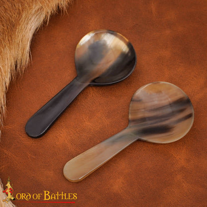 Cuchara Medieval de Cuerno de Buey Tallada a Mano en Cuerno de Origen Ético - Imagen 2