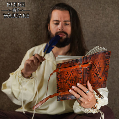 Diario Medieval de Piel con Emblema de Dragón y Cierre de Doble Correa - Imagen 2