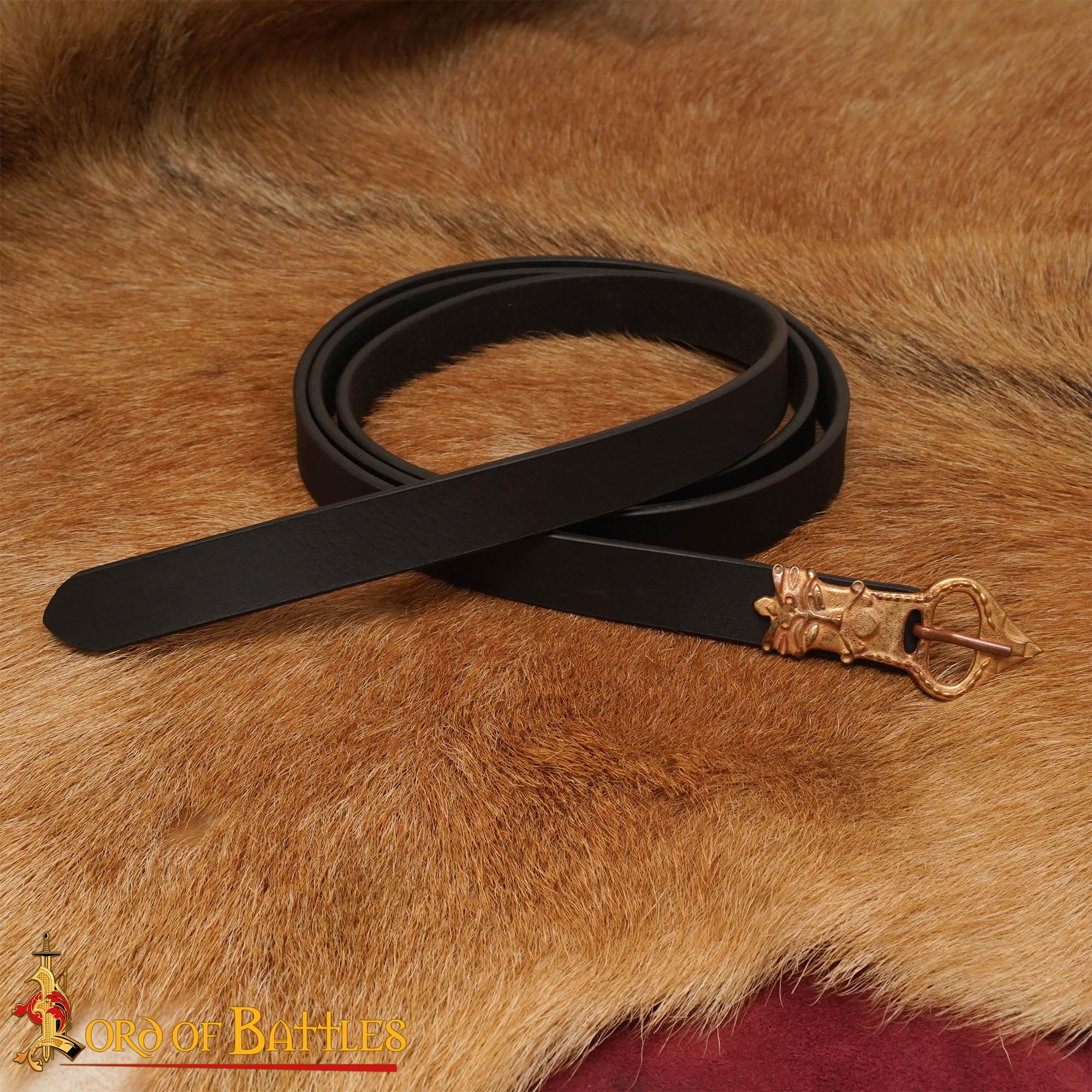 Cinturón Sajón con Hebilla de Bronce Rey Grande - Imagen 1