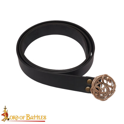 Cinturón Celta con Hebilla de Serpiente de Bronce - Imagen 4