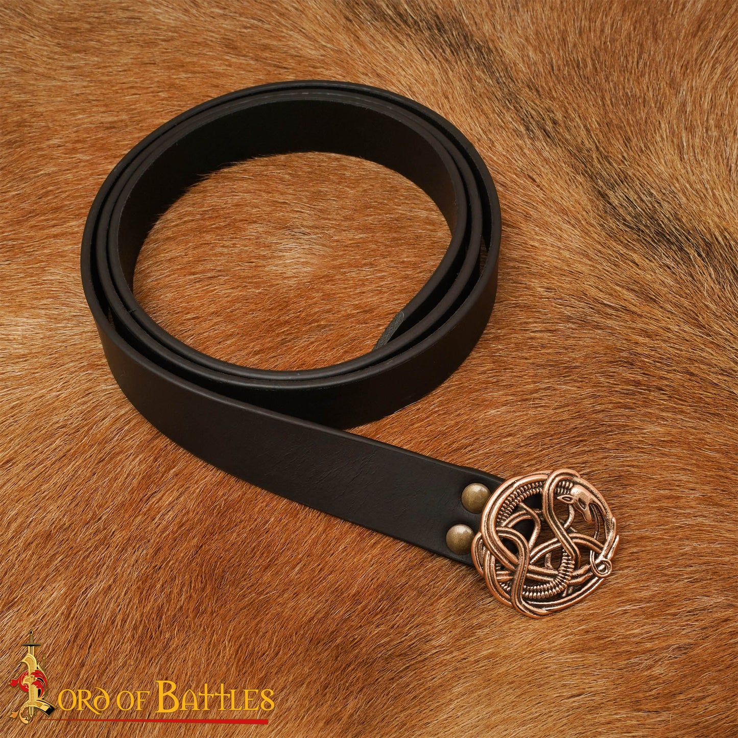 Cinturón Celta con Hebilla de Serpiente de Bronce - Imagen 7