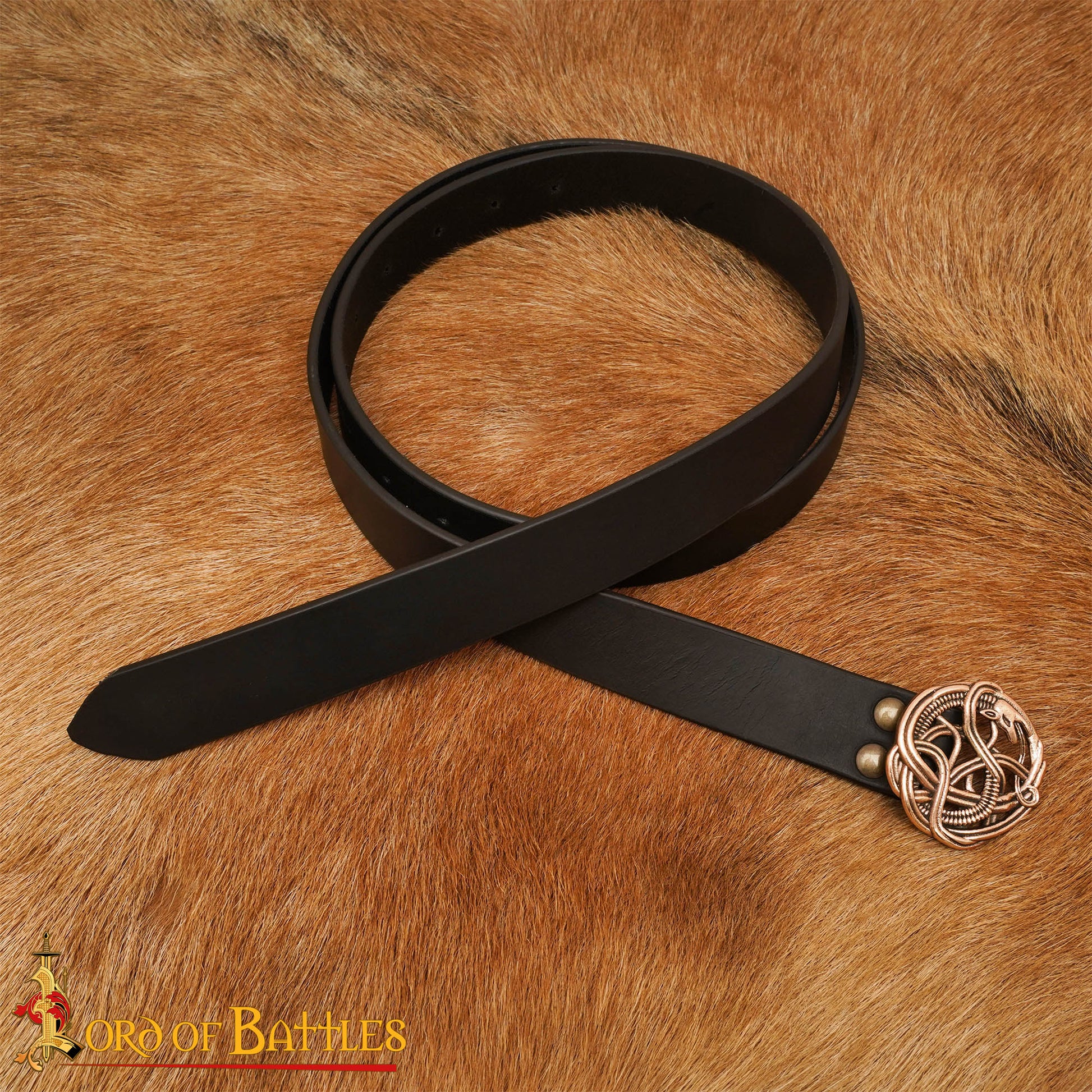 Cinturón Celta con Hebilla de Serpiente de Bronce - Imagen 1
