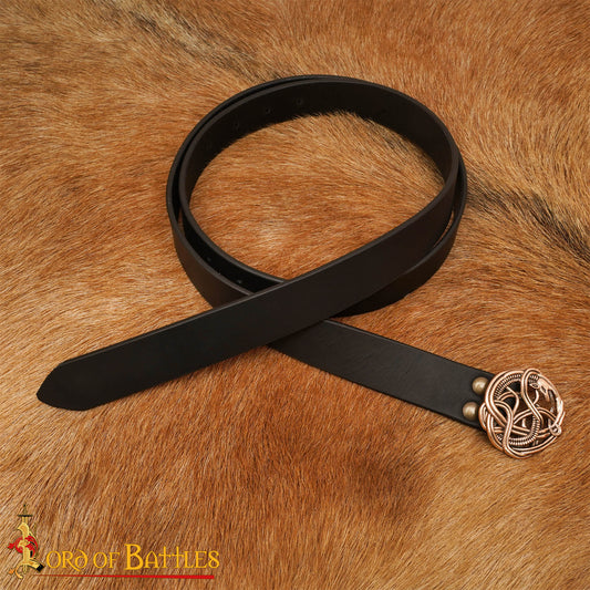 Cinturón Celta con Hebilla de Serpiente de Bronce - Imagen 1