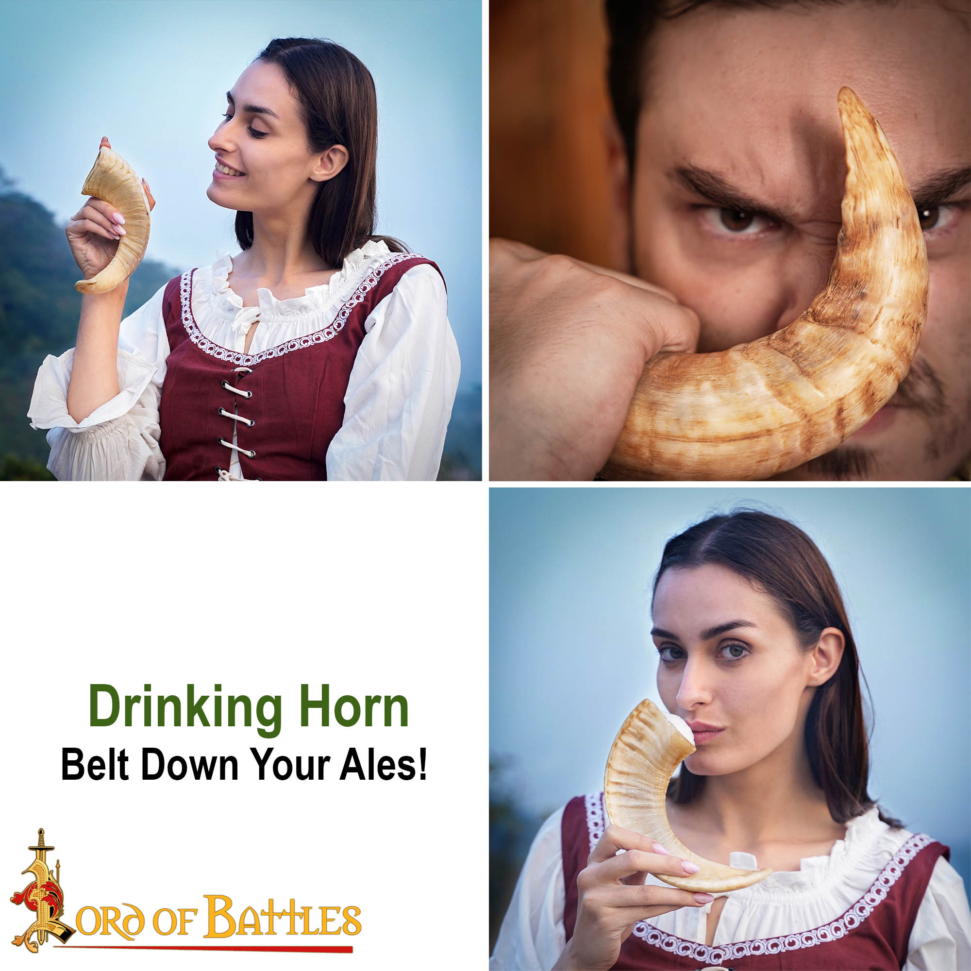 Vaso para Beber de Cuerno de Oveja Vikingo Vaso de Cuerno Natural Hecho a Mano - Imagen 8