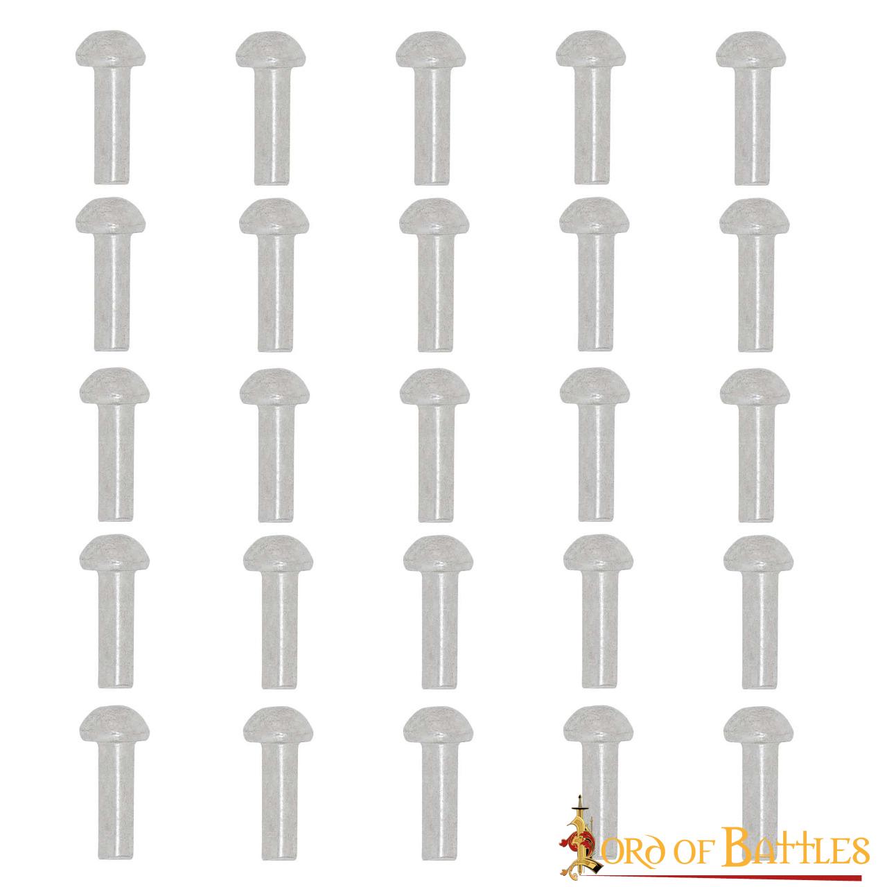 Remaches de Cabeza de Seta - Juego de 25 Remaches de Cúpula para Armaduras y Marroquinería - 16 Mm de Longitud Total - Imagen 8