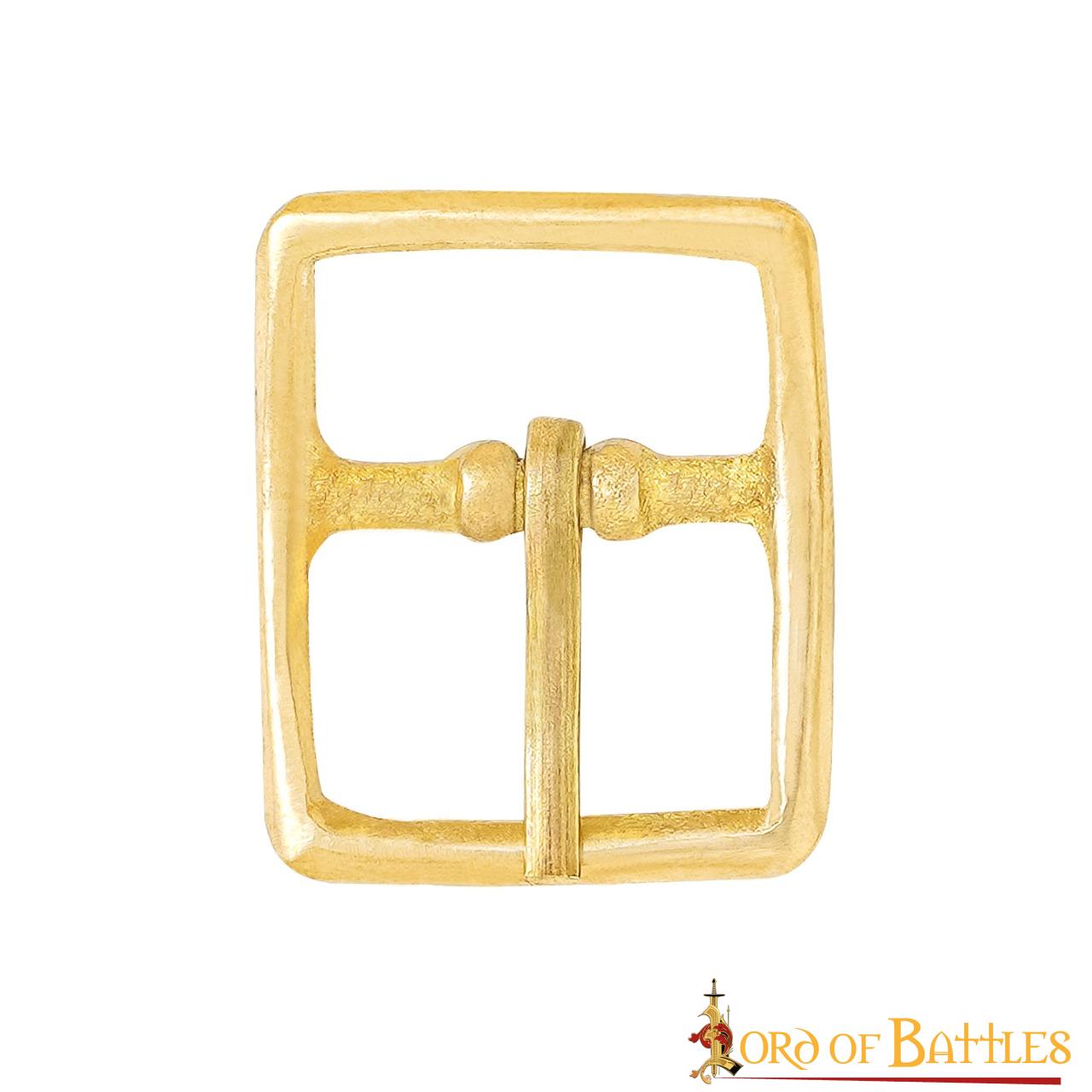 Hebilla Medieval de Latón para Cinturón - Rectangular Maciza - Imagen 7