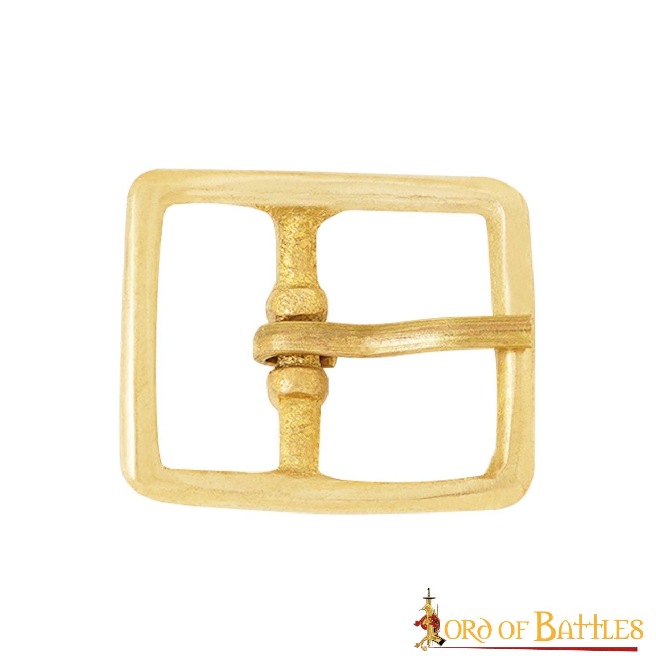 Hebilla Medieval de Latón para Cinturón - Rectangular Maciza - Imagen 8