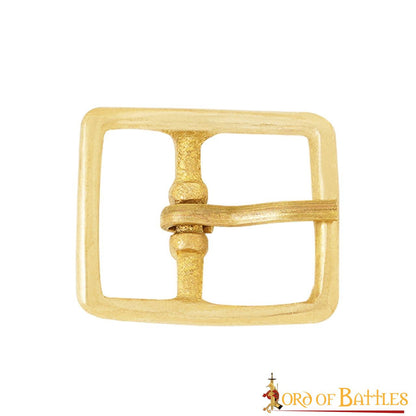 Hebilla Medieval de Latón para Cinturón - Rectangular Maciza - Imagen 8