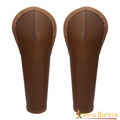 Brazaletes Medievales de Cuero con Protección para el Codo - Guardabrazos Artesanales con Cordón Ajustable - Imagen 11