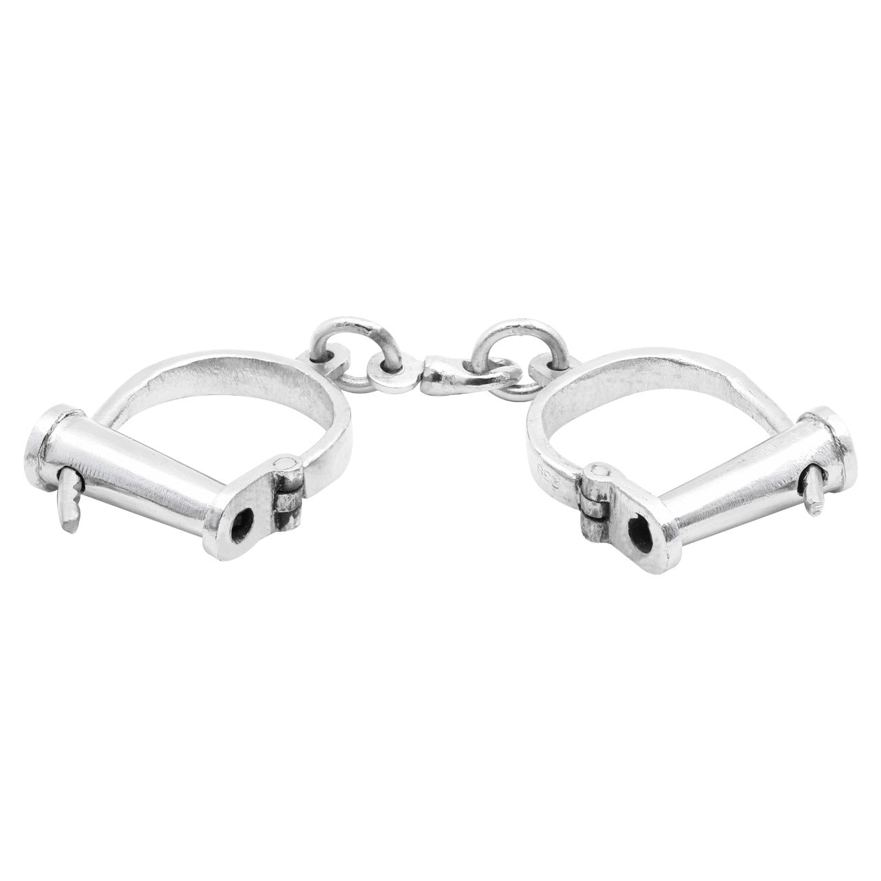 Mythrojan Esposas Medievales Cromadas Estilo Antiguo Grilletes de Mazmorra Acero Sólido - Imagen 5