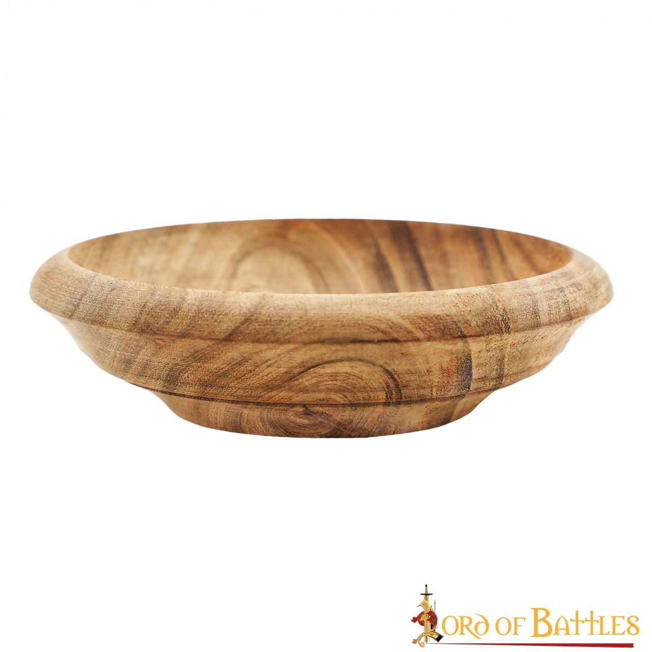 Viking Feast Tazón Ancho de Madera Hecho a Mano Cubiertos Útiles de Madera Dura - Imagen 2