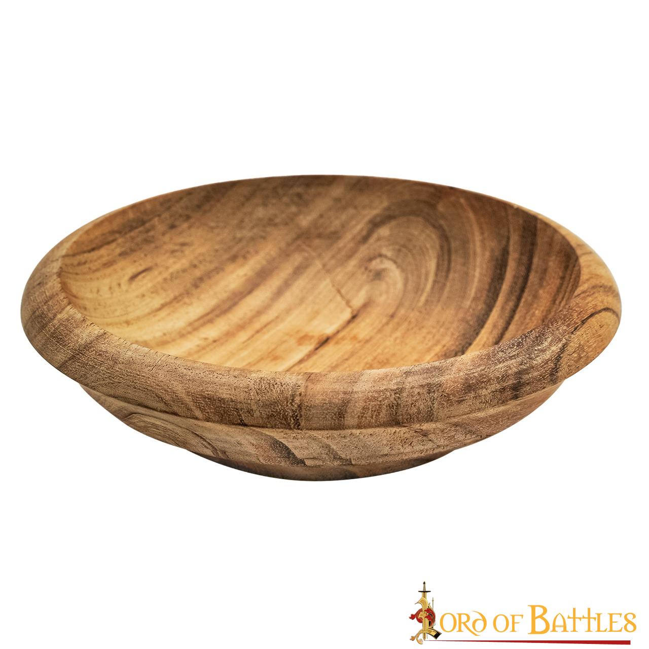 Viking Feast Tazón Ancho de Madera Hecho a Mano Cubiertos Útiles de Madera Dura - Imagen 3