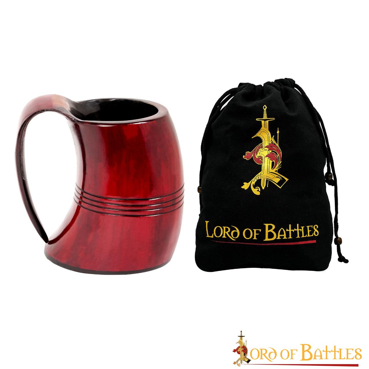 Taza de Cerveza Vikinga de Cuerno de Buey Auténtica Hecha a Mano - Imagen 1