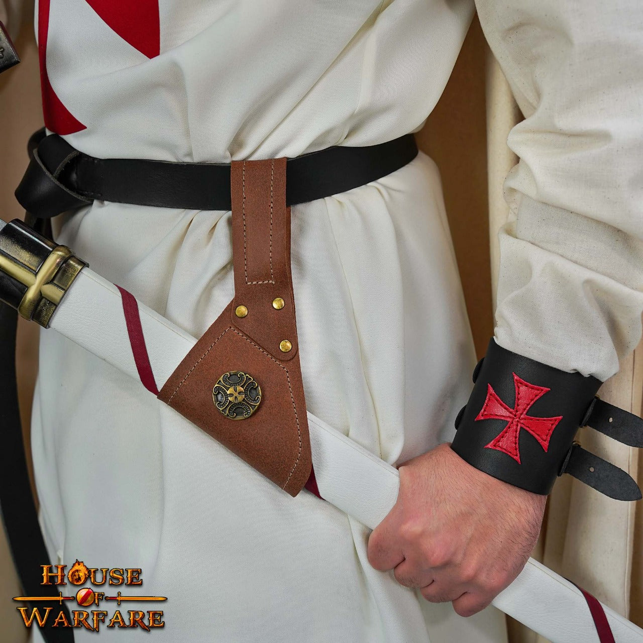 Espada Medieval de Cuero Diseño Rana Cruz Antigua - Imagen 7