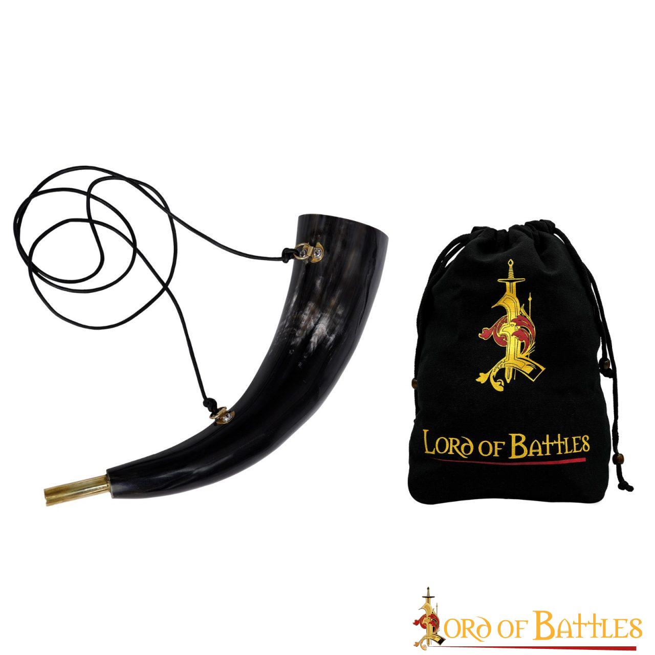 Viking Blowing Horn - Bocina de Buey de Origen Ético con Boquilla de Latón - Imagen 9