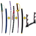 Pack Pirata One Piece: Espada trafalgar + Espada Shanks + Espada Gol D. Roger - Expositor