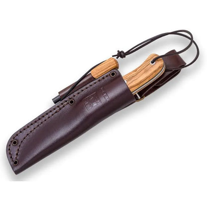 Cuchillo Bushcraft Joker Campero - Mango De Olivo y Funda - con Ferrocerio CO112
