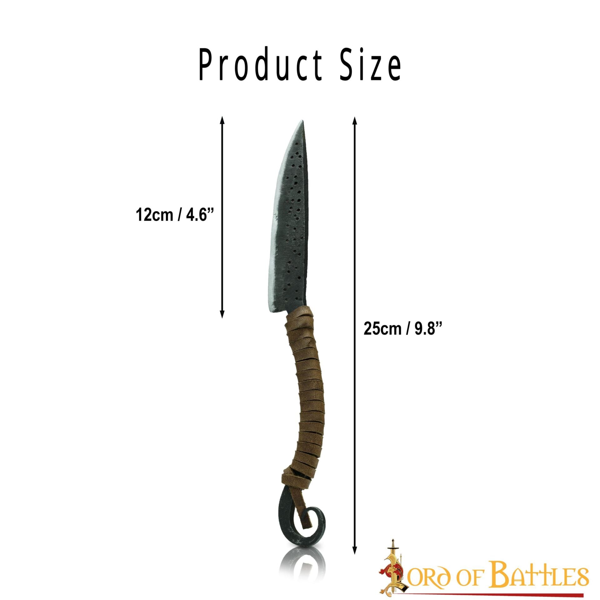 Cuchillo Forjado a Mano con Mango de Cuero y Punta de Marquetería - Imagen 10