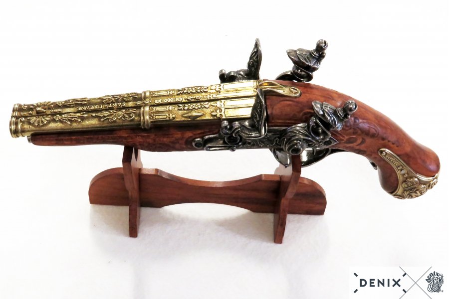 Imagen de PISTOLA DE 2 CAÑONES DE NAPOLEÓN, FRANCIA 1806 1026 parte de nuestra colección en Espadas y más, sitio oficial. Esta imagen describe  arma no funcional