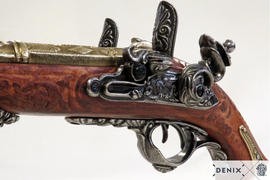 Imagen de PISTOLA DE 2 CAÑONES DE NAPOLEÓN, FRANCIA 1806 1026 parte de nuestra colección en Espadas y más, sitio oficial. Esta imagen describe  arma no funcional