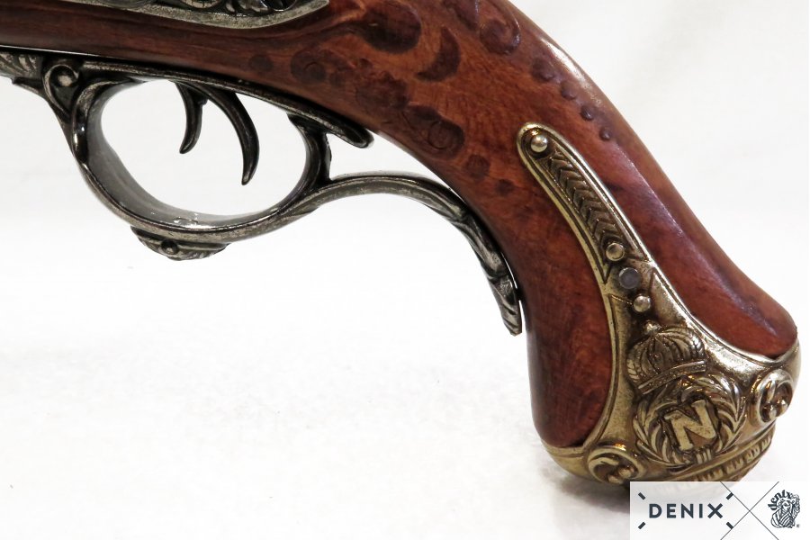 Imagen de PISTOLA DE 2 CAÑONES DE NAPOLEÓN, FRANCIA 1806 1026 parte de nuestra colección en Espadas y más, sitio oficial. Esta imagen describe  arma no funcional
