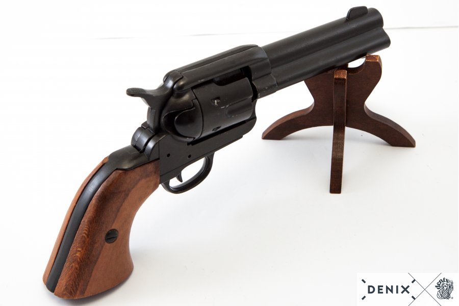 Revólver CAL.45 Peacemaker 4,75", com 6 balas, 1-1186N, réplica não funcional