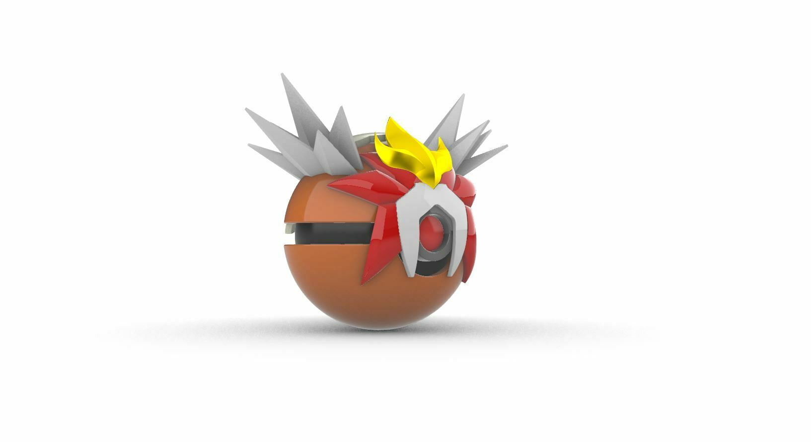 Imagen de Pokeball Artesanal Entei parte de nuestra colección en Espadas y más, sitio oficial. Esta imagen describe  pokeball