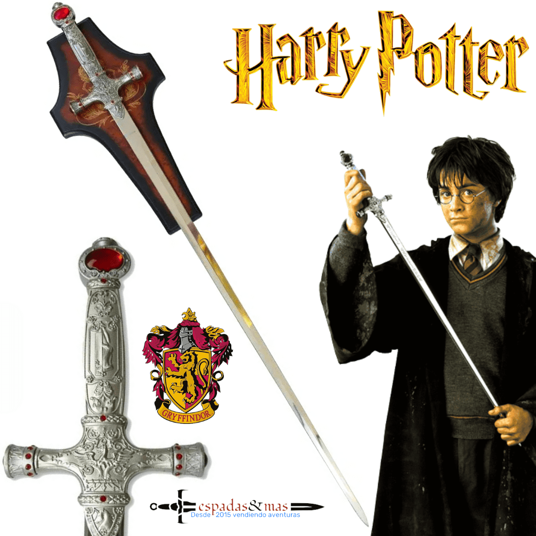 Espada de Harry Potter de la Casa Gryffindor con expositor como la de la película de Harry Potter. Vendida por Espadas y más